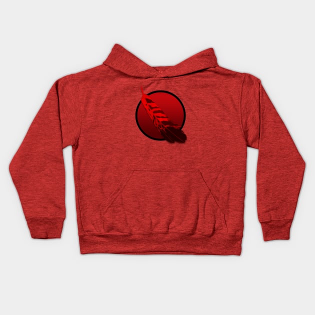 Red feathers Kids Hoodie by Sinmara